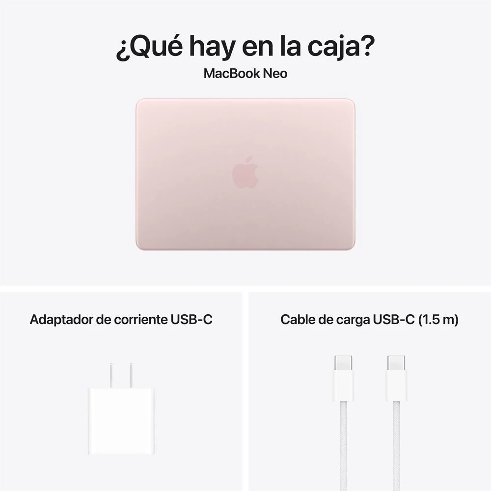 MacBook Neo de 13 pulgadas: Chip A18 Pro de Apple con CPU de 6 núcleos y GPU de 5 núcleos, Magic Keyboard con Touch ID, 512 GB SSD - Rosa rubor - Image 10