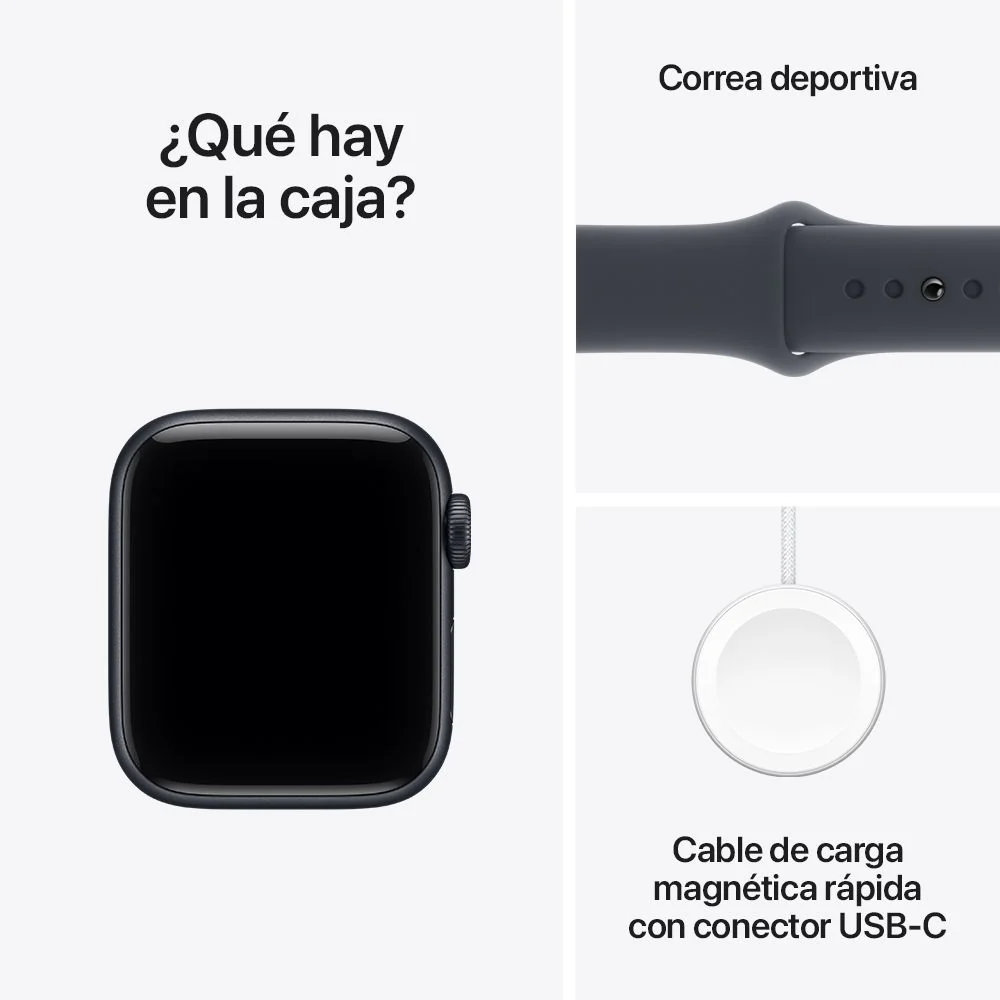 Apple Watch SE 3 GPS • Caja de aluminio color medianoche de 40 mm • Correa deportiva color medianoche - S/M - Image 8