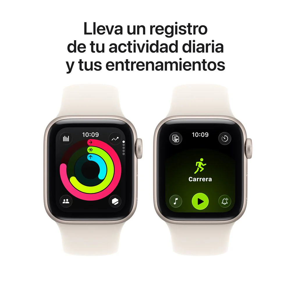 Apple Watch SE 3 GPS • Caja de aluminio blanco estelar de 44 mm • Correa deportiva blanco estelar - S/M - Image 6