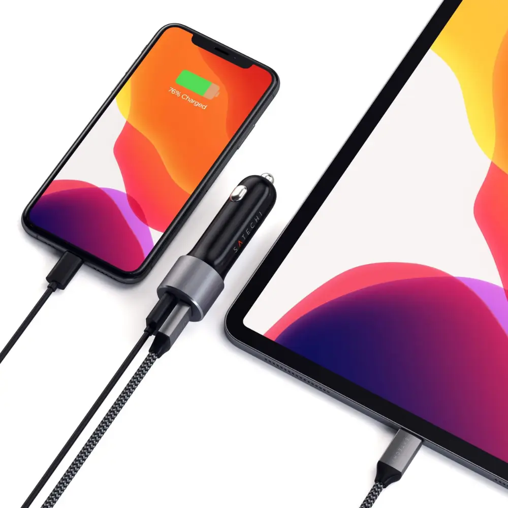 Cargador de carro Satechi con puerto USB-C 72W - Gris Espacial - Image 6