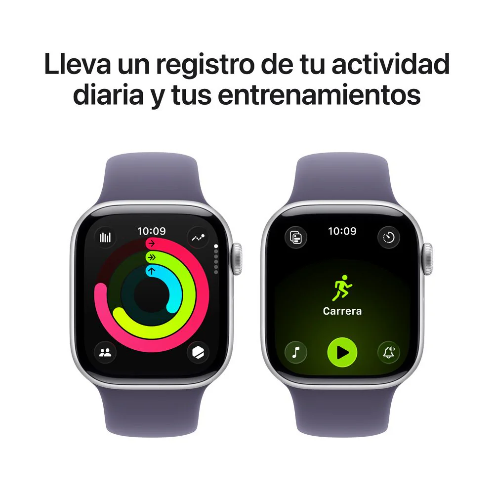 Apple Watch Series 11 GPS • Caja de aluminio color plata de 42 mm • Correa deportiva morado niebla – M/L - Image 4