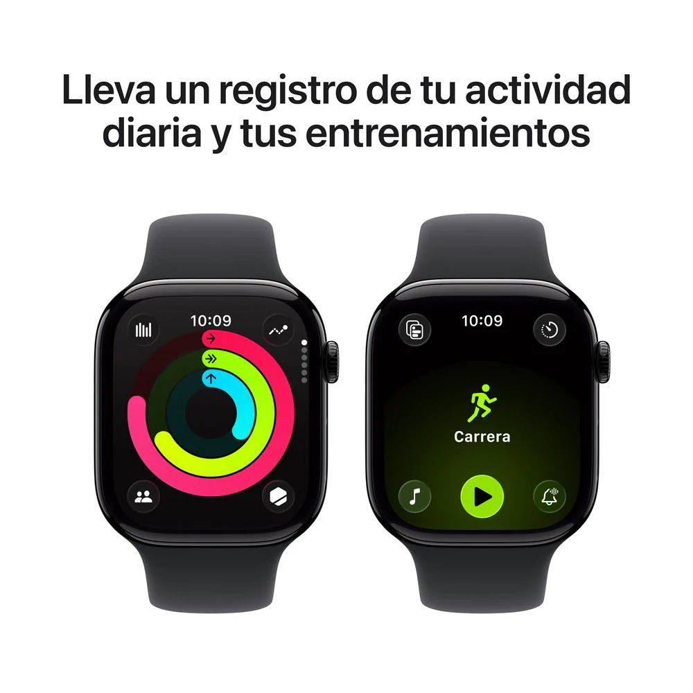 Apple Watch Series 11 GPS • Caja de aluminio negro azabache de 46 mm • Correa deportiva negra – M/L - Image 4