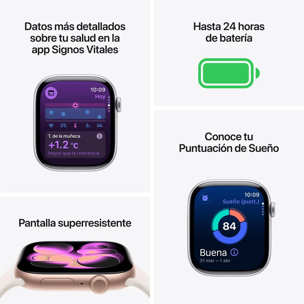 Apple Watch Series 11 GPS • Caja de aluminio color oro rosa de 46 mm • Correa deportiva rosa rubor – M/L - Image 3