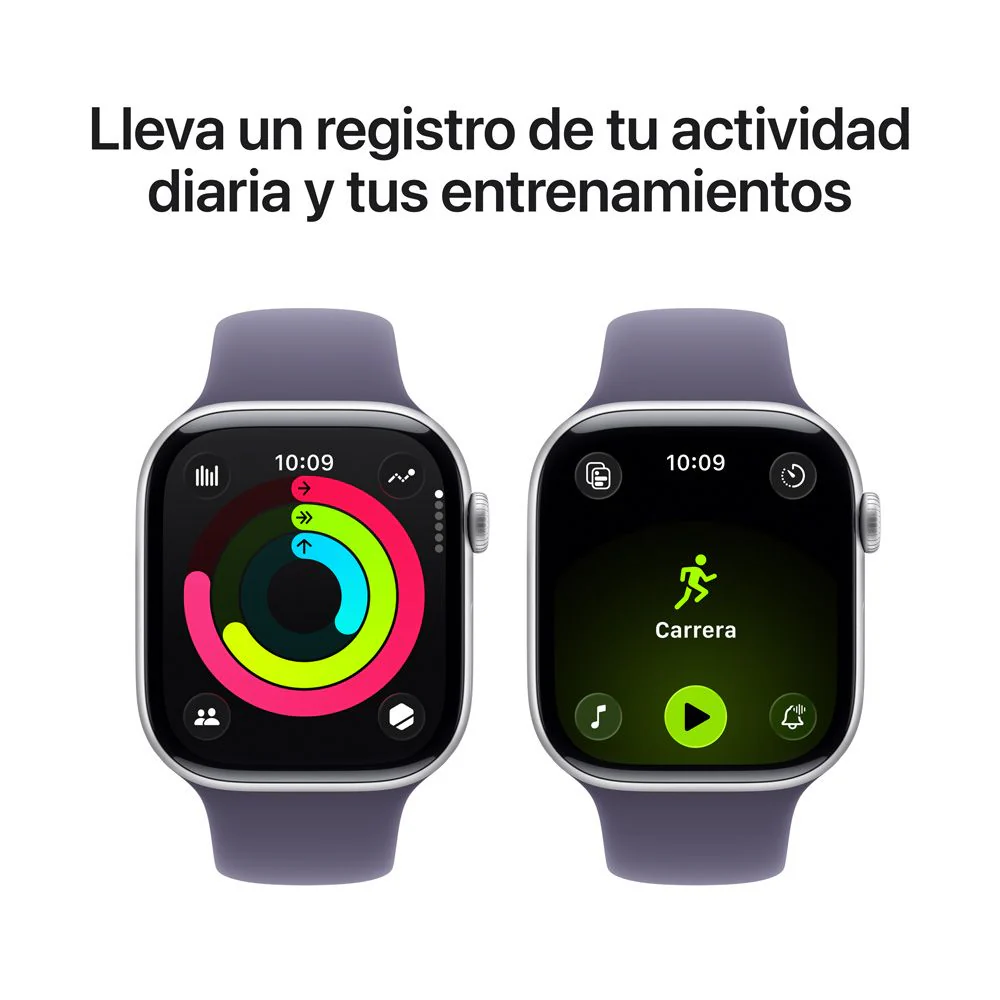 Apple Watch Series 11 GPS • Caja de aluminio color plata de 46 mm • Correa deportiva morado niebla – M/L - Image 4