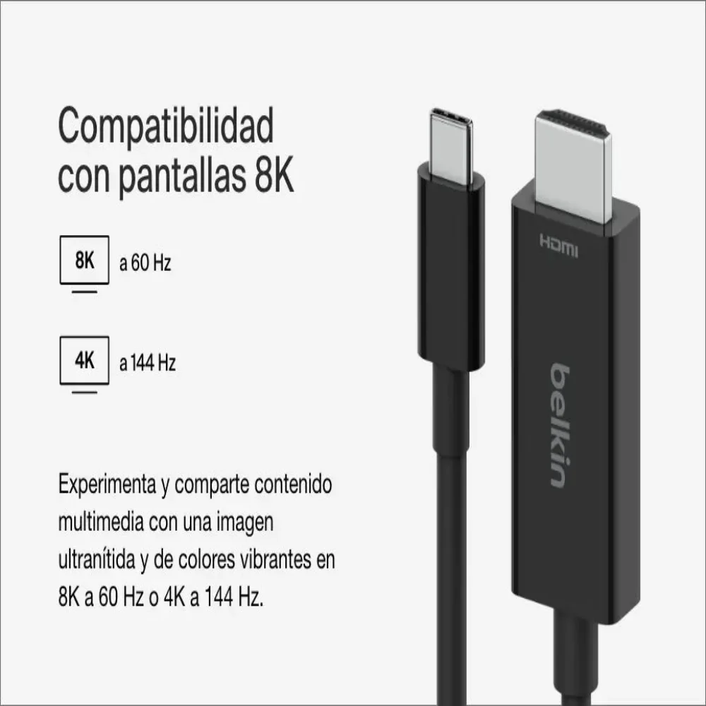 Cable Belkin USB-C a HDMI 2m - Negro - Image 3