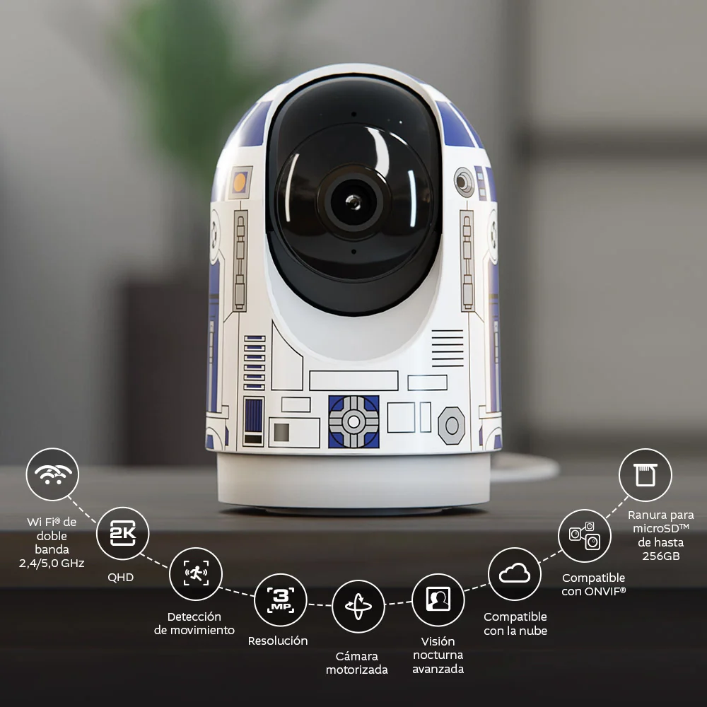 Cámara Nexxt PTZ para Interiores 2K Edición R2D2 - Blanco - Image 3