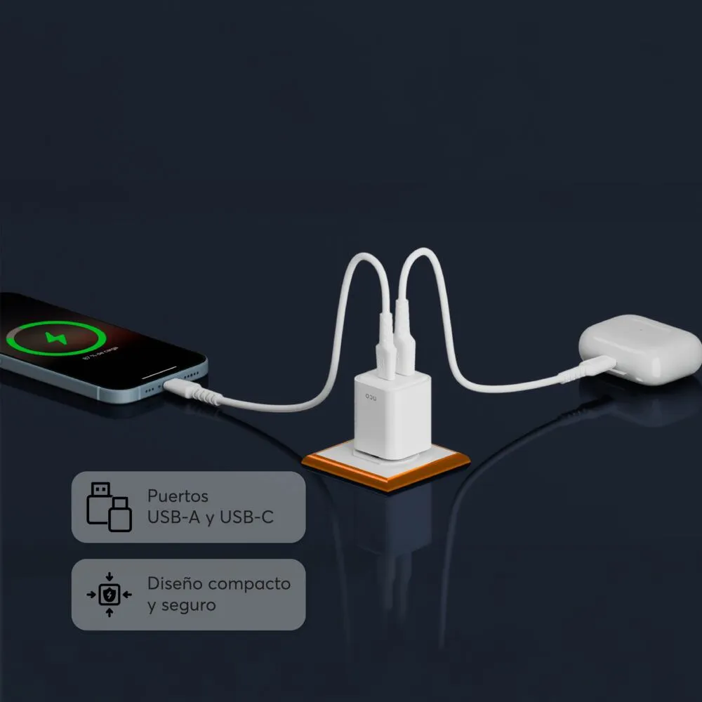 Cargador de Pared NCO PowerPlug Mini 35W USB-A + USB-C - Blanco - Image 4