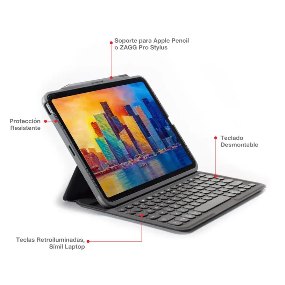 Case con Teclado ZAGG Pro Keys para iPad 10.9 (10ma Gen / A16) - Negro - Image 4
