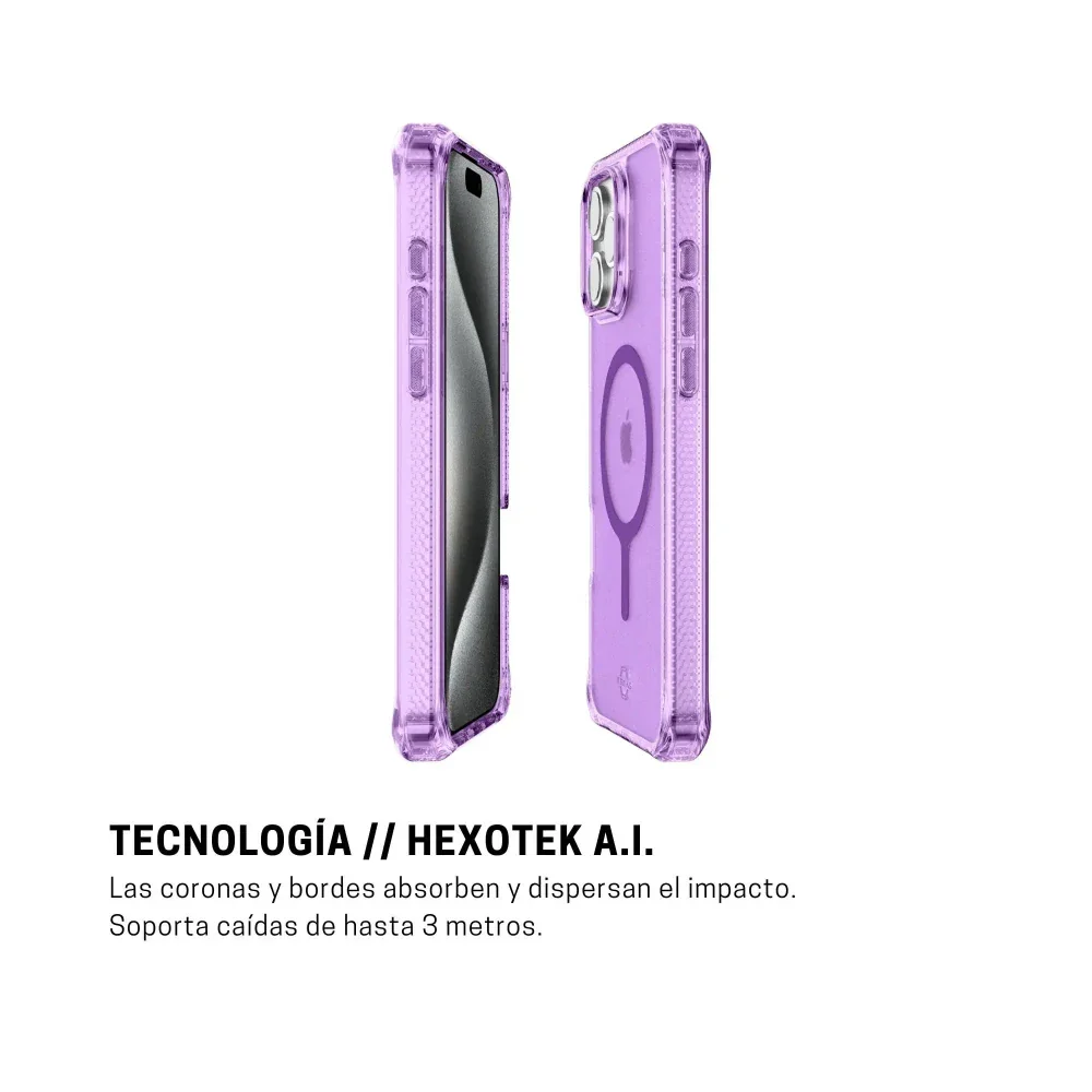 Case ItSkins Hybrid R Vapor con MagSafe para iPhone 16 Pro - Morado - Image 5