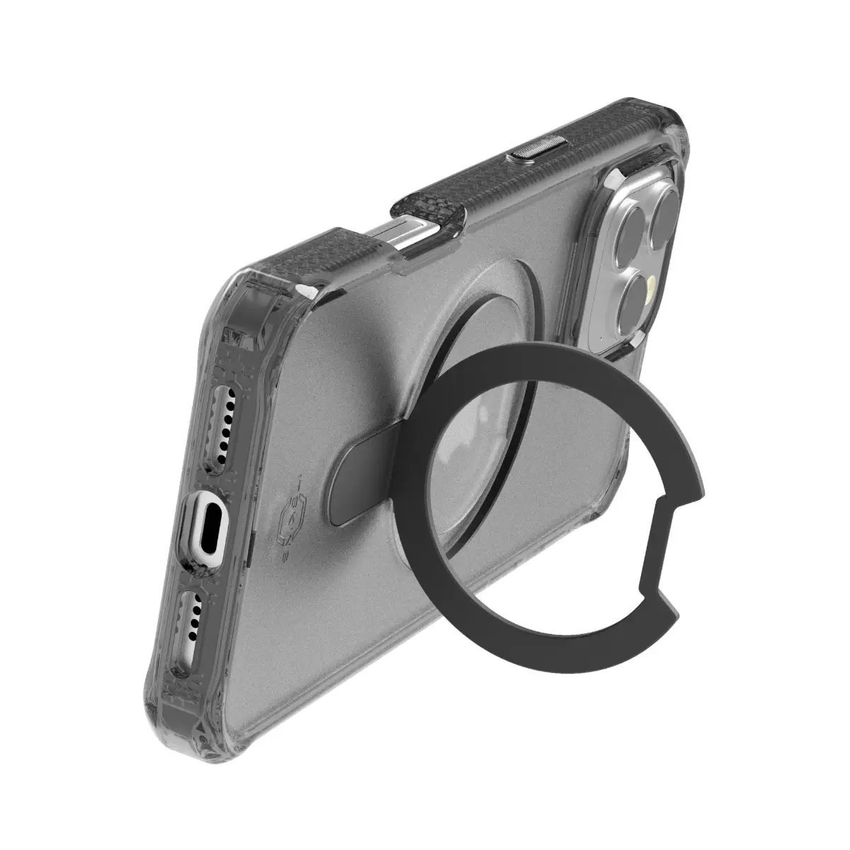 Case ItSkins Hybrid R Vapor Stand con MagSafe para iPhone 16 Pro Max - Negro - Image 6