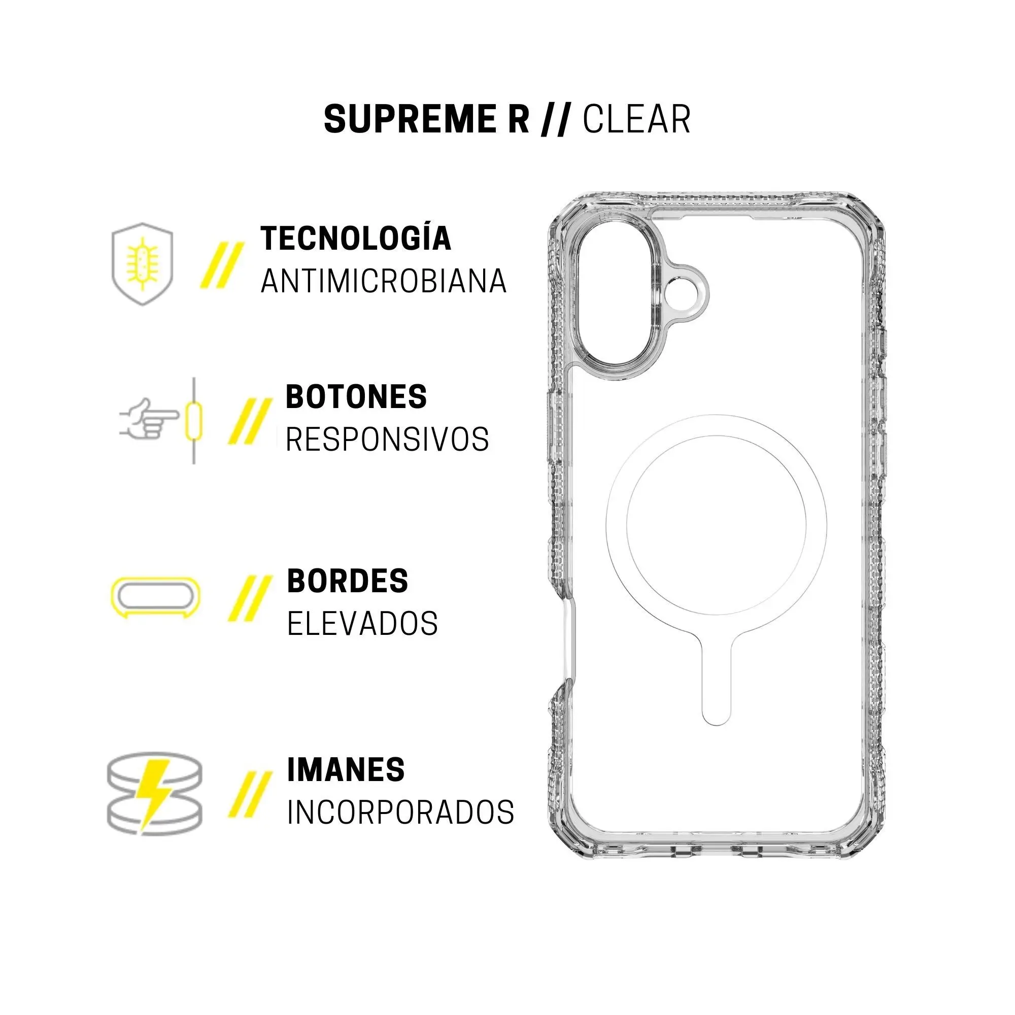 Case ItSkins Supreme R Clear con MagSafe para iPhone 16 - Transparente - Image 7