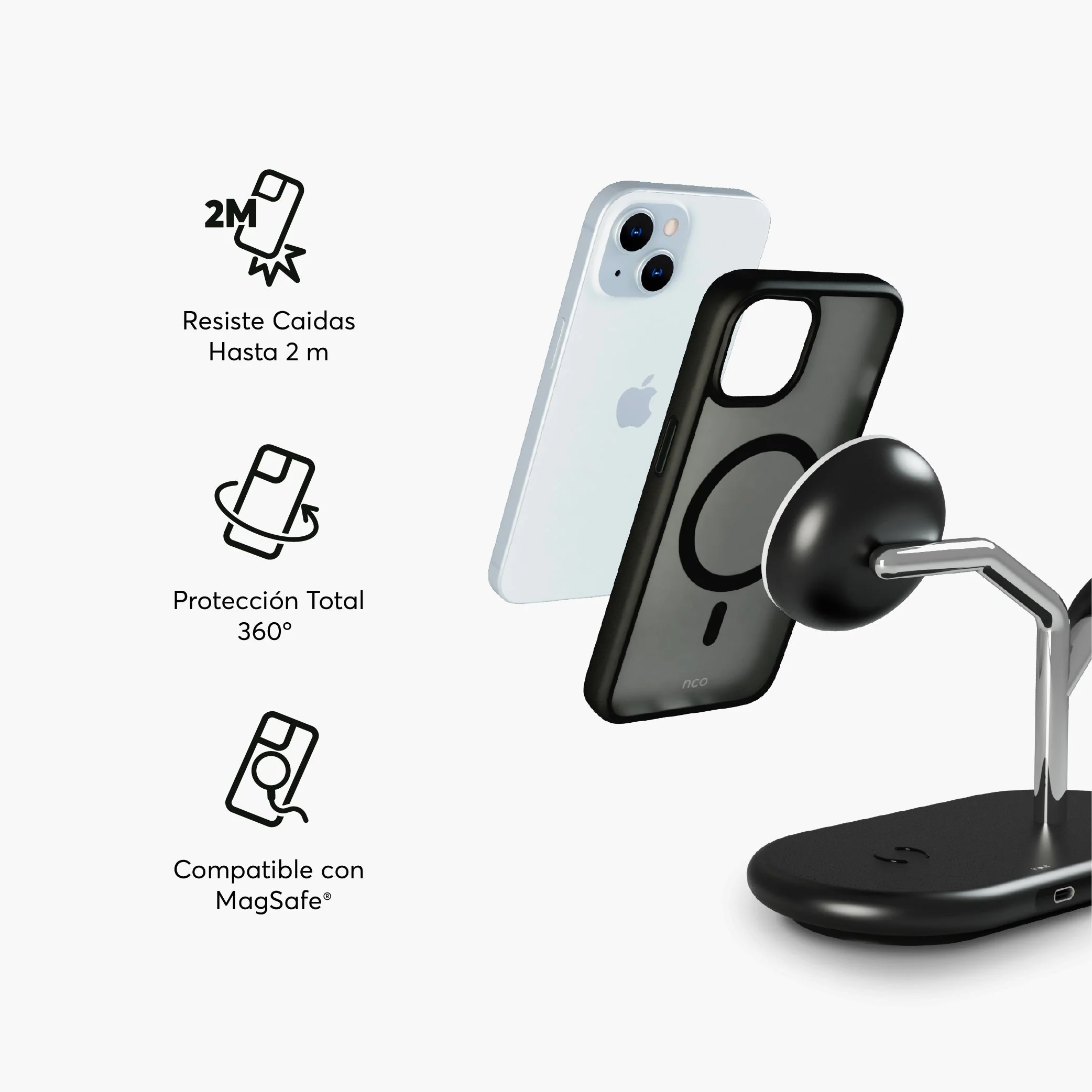 Case NCO SafeCase Lite con MagSafe para iPhone 15 - Negro - Image 3