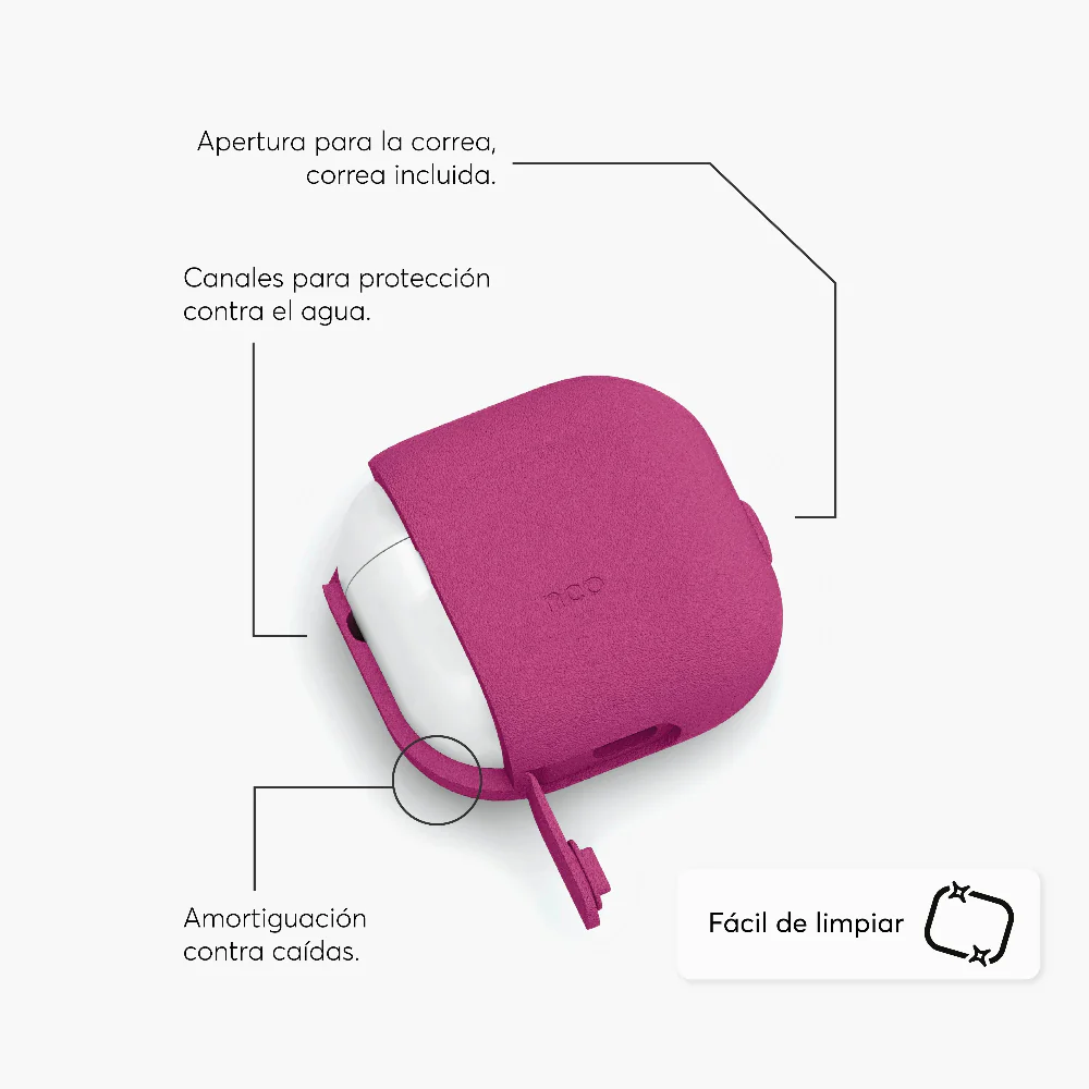 Case NCO SiliconeGuard para Airpods 4 - Rosado - Image 3