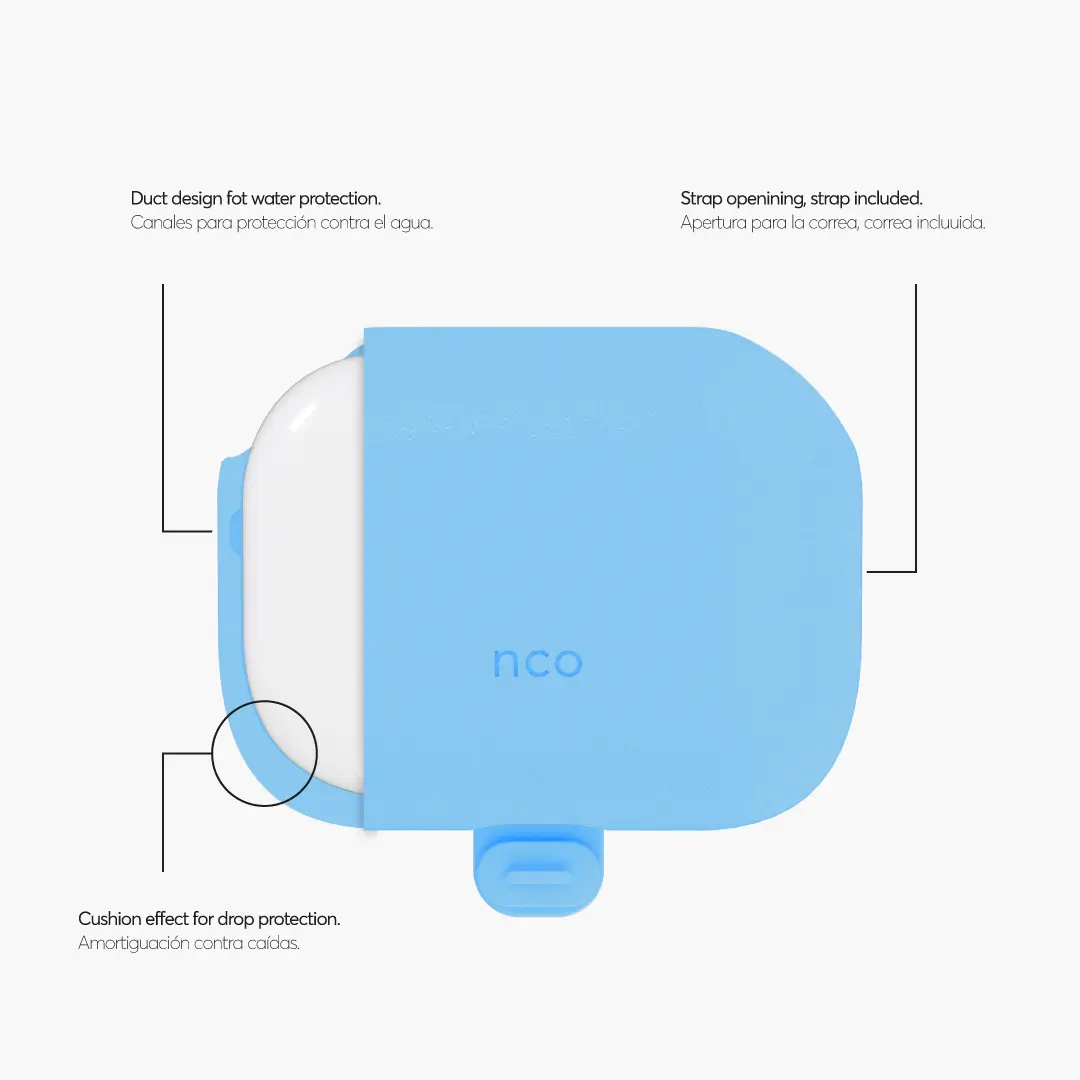 Case NCO SiliconeGuard para AirPods Pro 2da Generación – Azul - Image 3