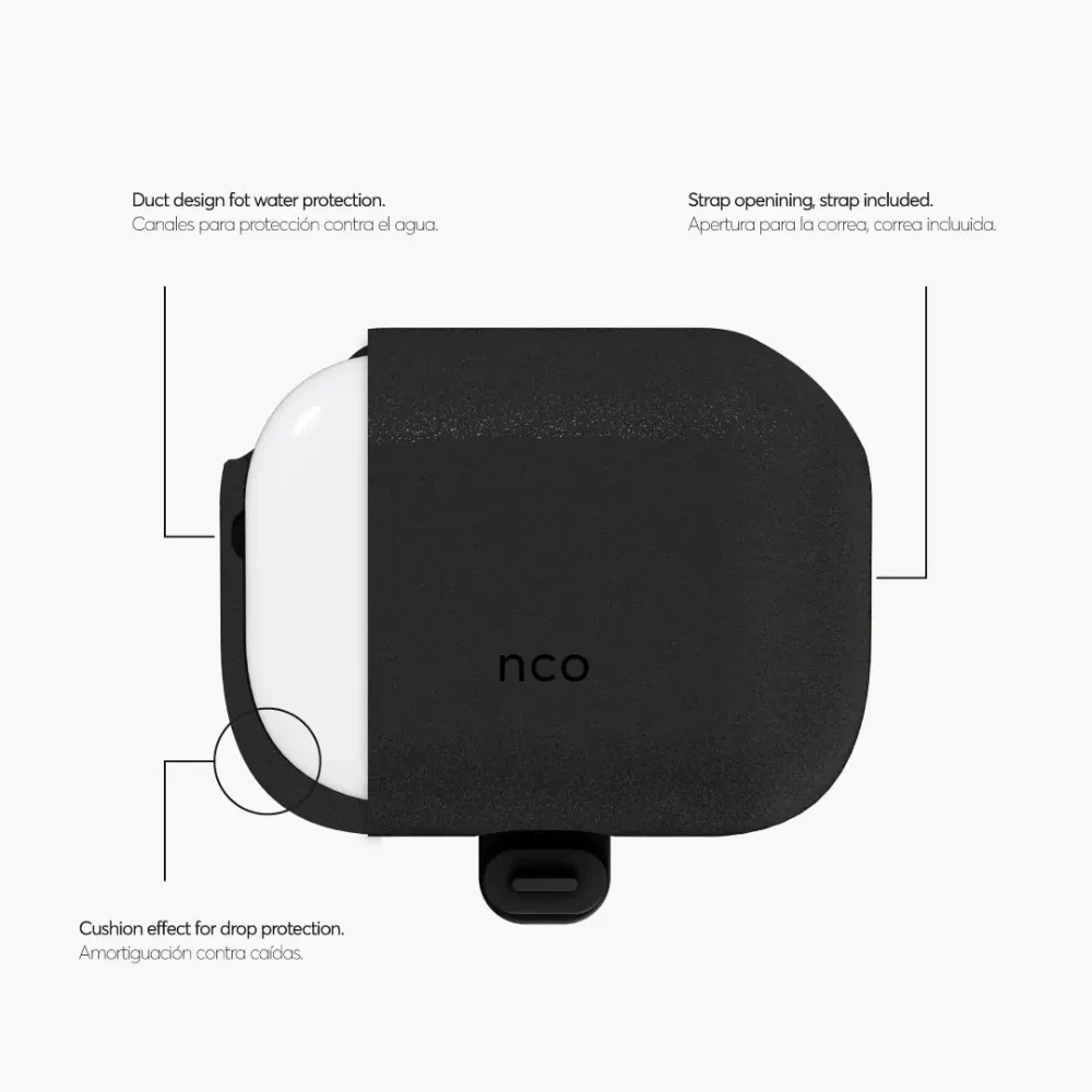 Case NCO SiliconeGuard para AirPods Pro 2da Generación - Negro - Image 3
