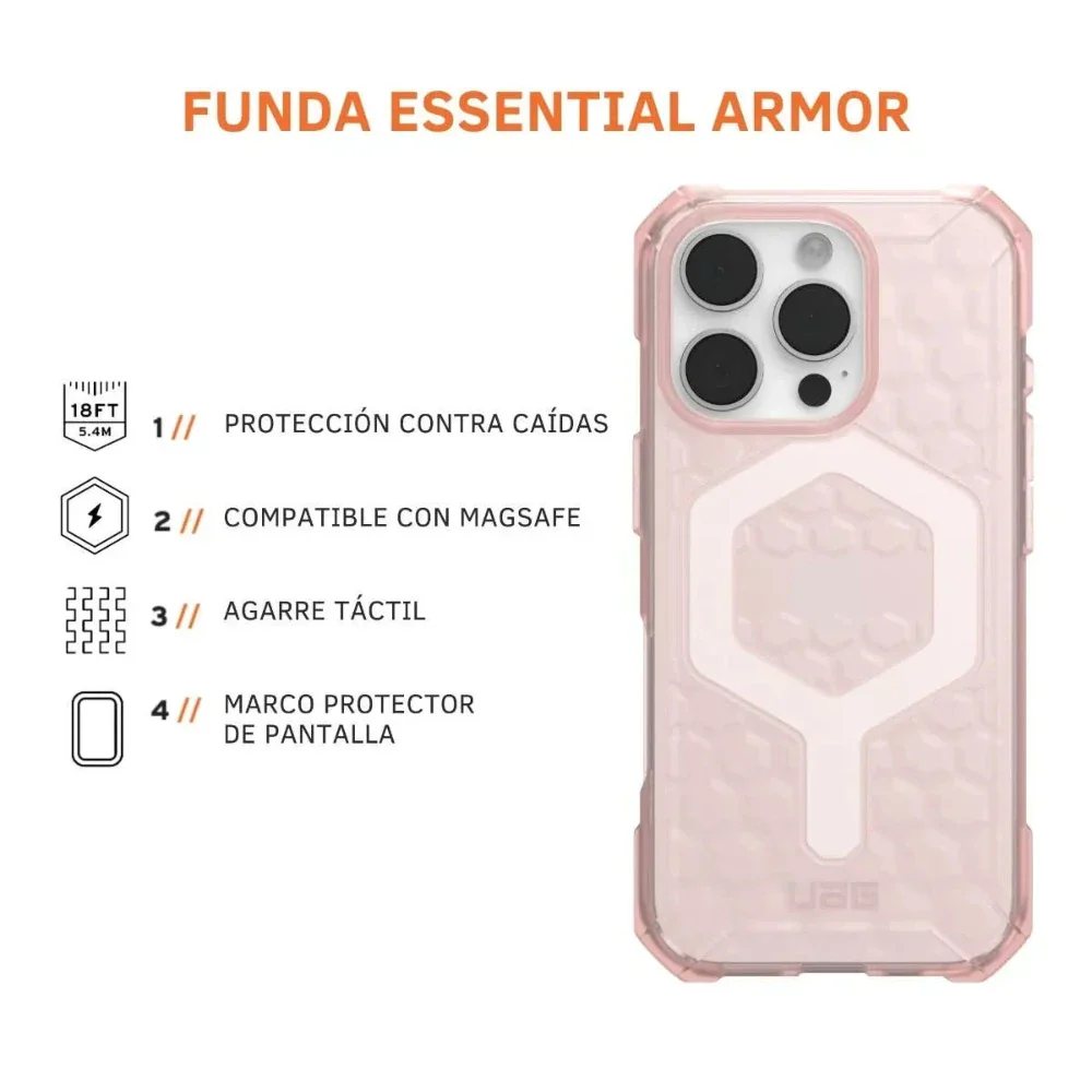 Case UAG Essential Armor con Magsafe para 16 Pro - Rosa - Image 4
