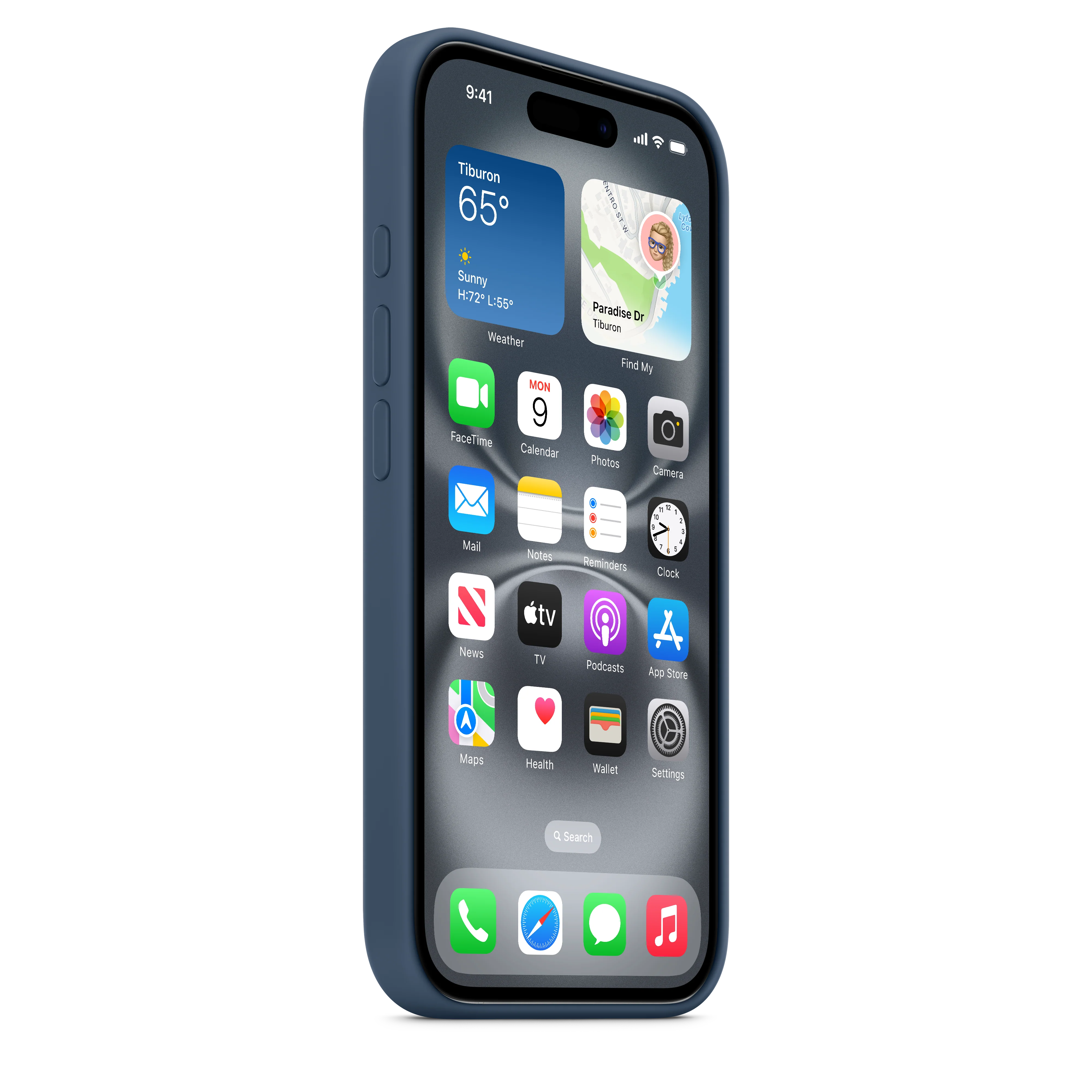 Funda de silicón con MagSafe para el iPhone 16 - Azul denim - Image 5