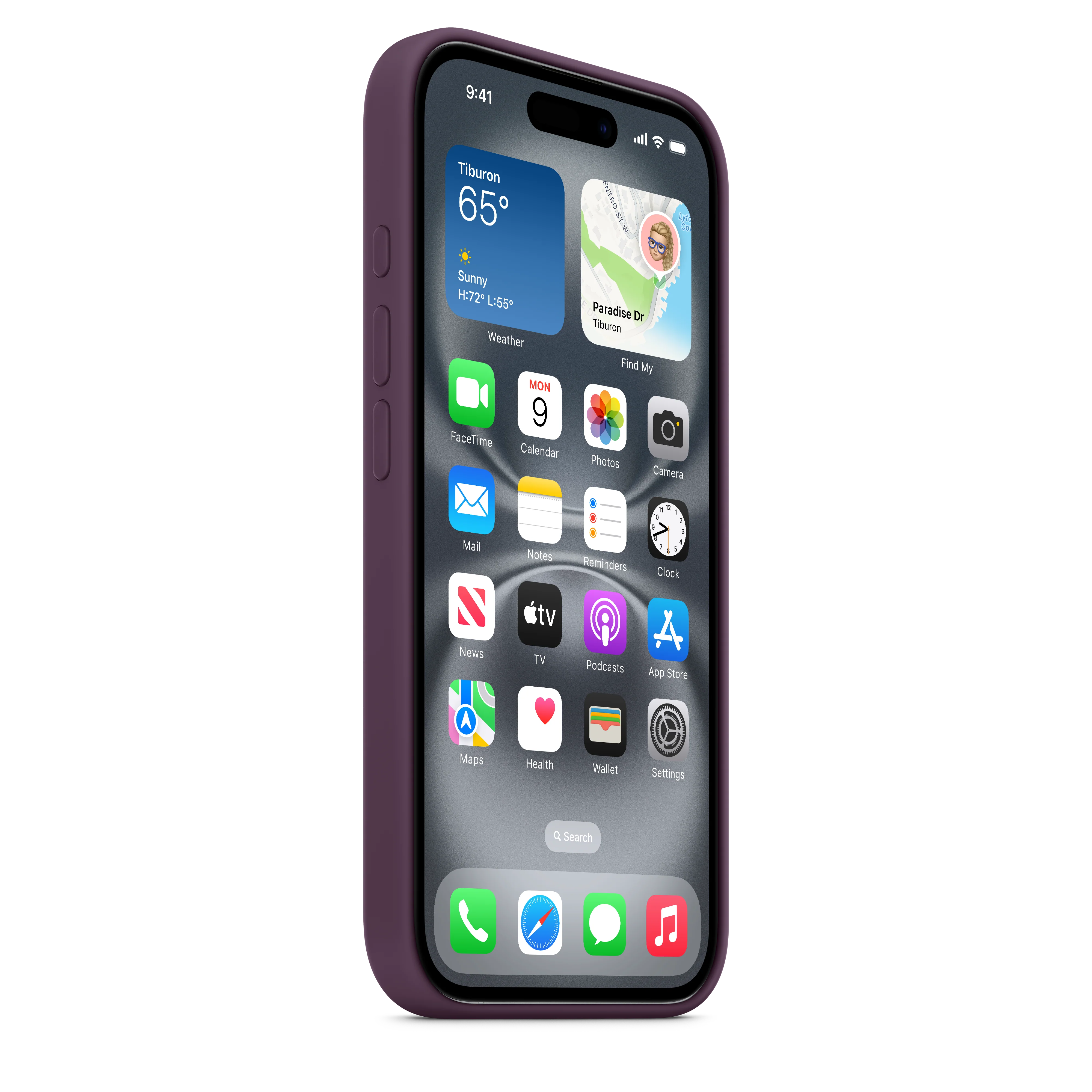 Funda de silicón con MagSafe para el iPhone 16 - Color ciruela - Image 5