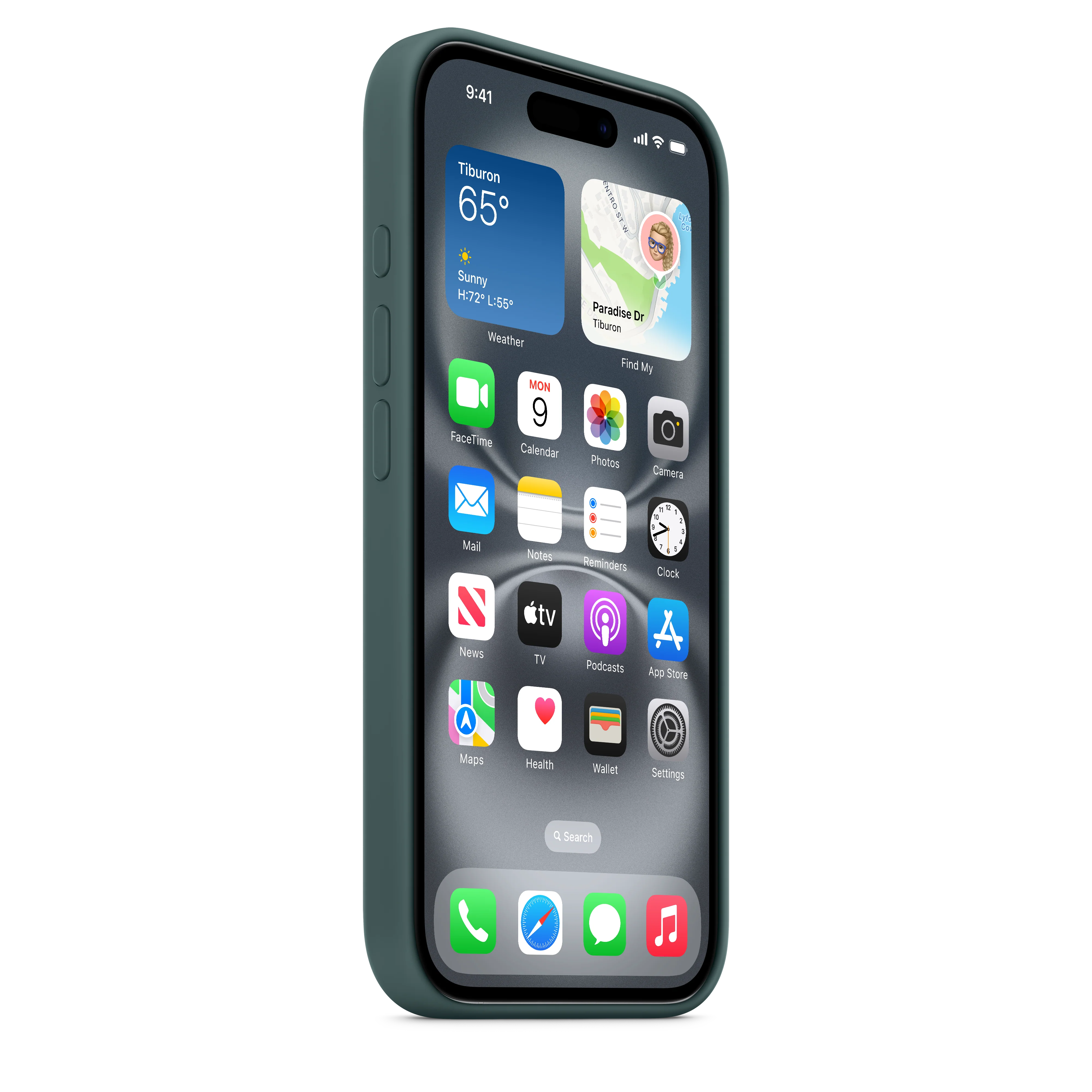 Funda de silicón con MagSafe para el iPhone 16 - Verde lago - Image 5