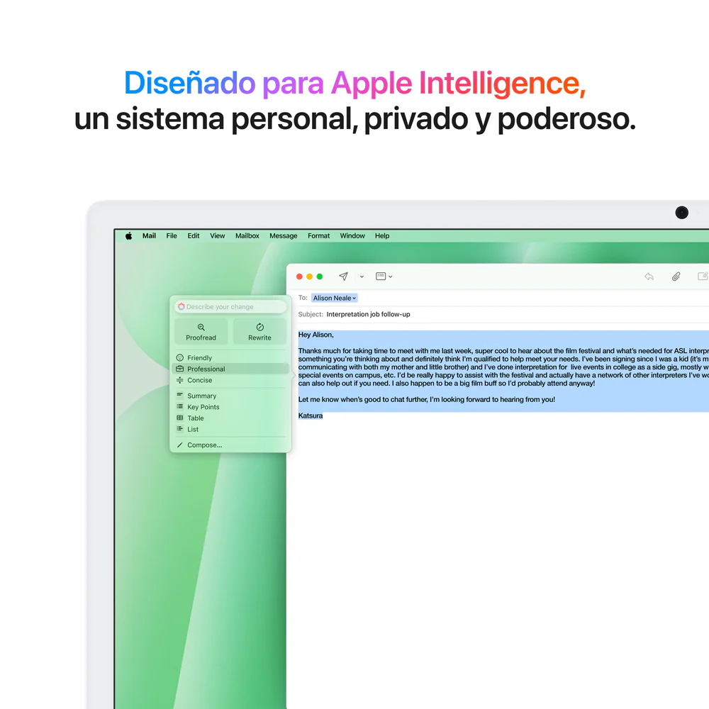 iMac con pantalla Retina 4,5K de 24 pulgadas: Chip M4 de Apple con CPU de 10 núcleos y GPU de 10 núcleos, 512 GB SSD - Verde - Image 5