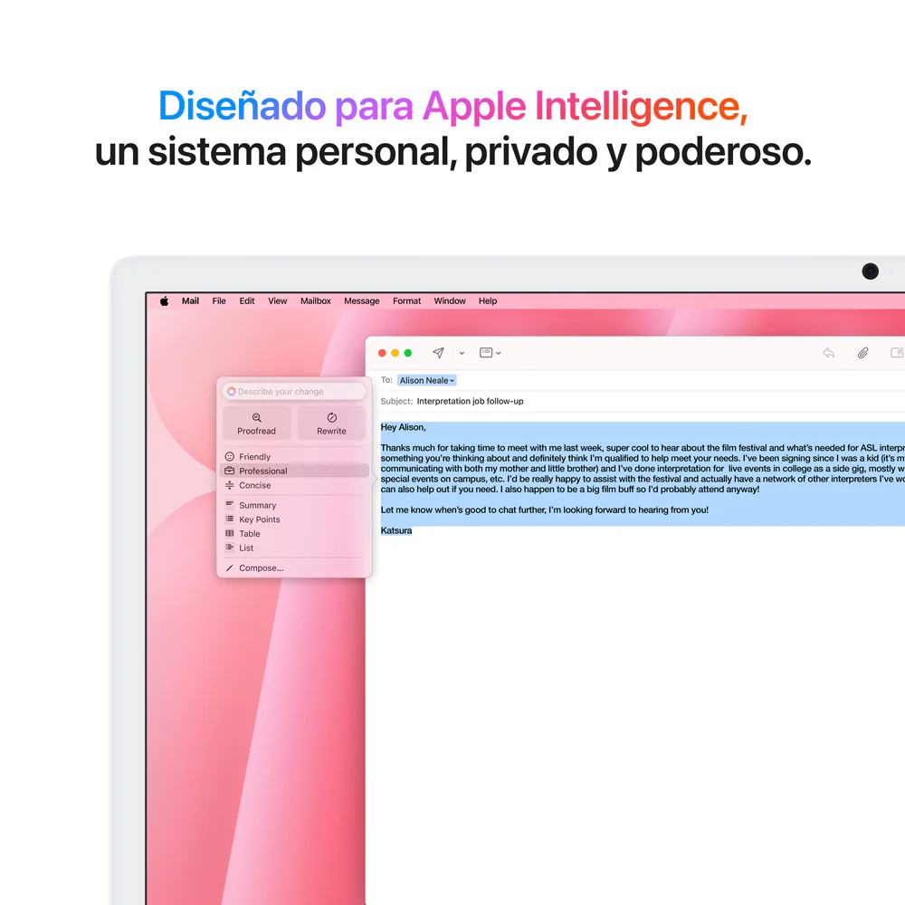 iMac con pantalla Retina 4,5K de 24 pulgadas: Chip M4 de Apple con CPU de 10 núcleos y GPU de 10 núcleos, 256 GB SSD - Rosa - Image 5