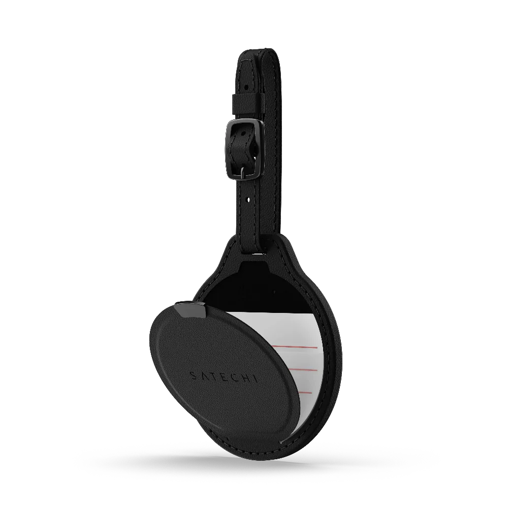 Llavero para AirTag de Cuero Vegano Satechi para Equipaje - Negro - Image 3
