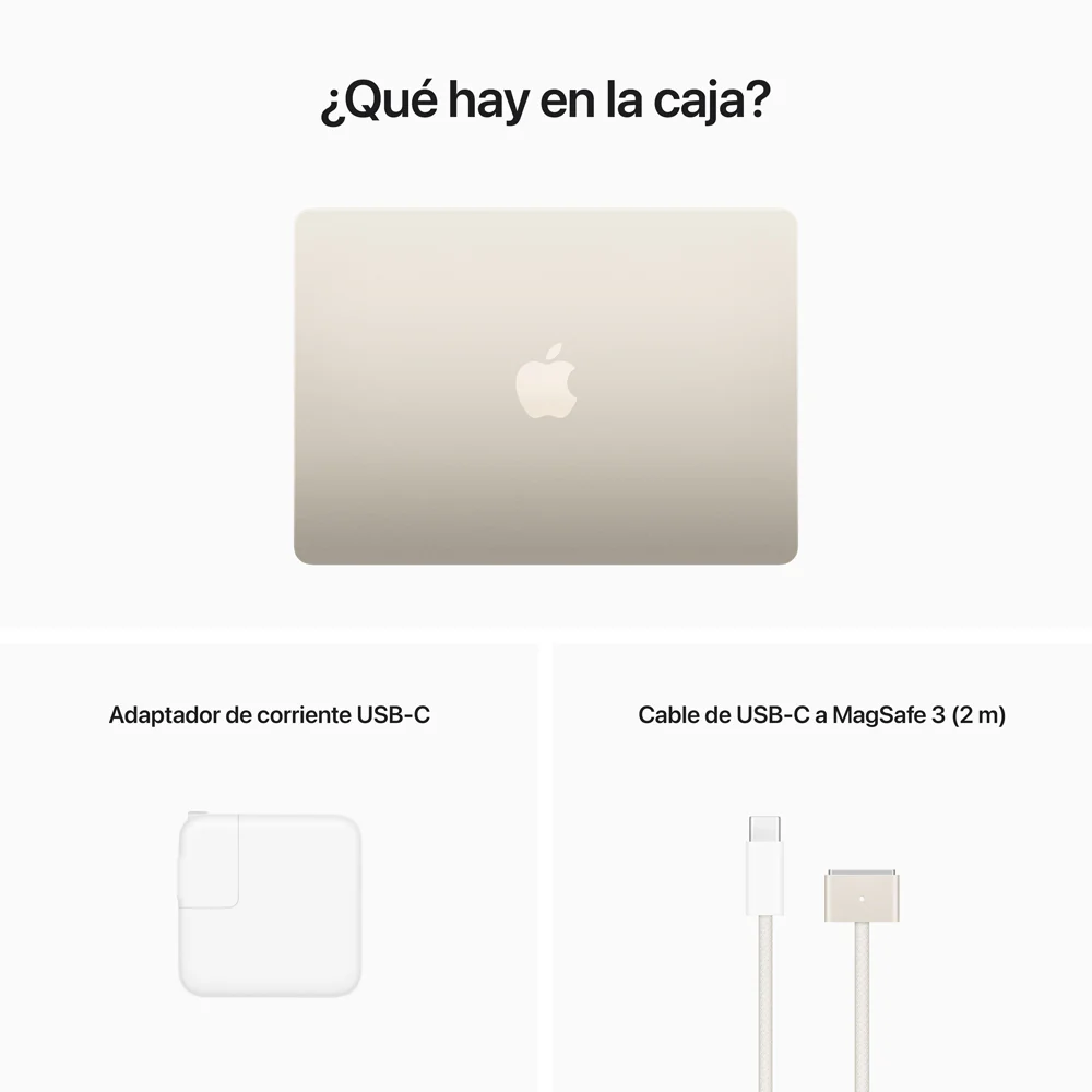 MacBook Air de 13 pulgadas: Chip M2 de Apple con CPU de ocho núcleos y GPU de ocho núcleos, 256 GB SSD - Blanco estrella - Image 11