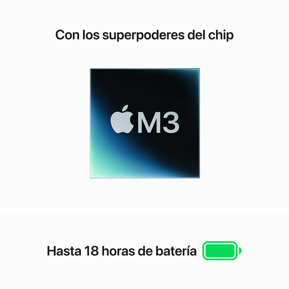 MacBook Air de 13 pulgadas: Chip M3 de Apple con CPU de 8 núcleos y GPU de 8 núcleos, 256 GB SSD - Plata - Image 4