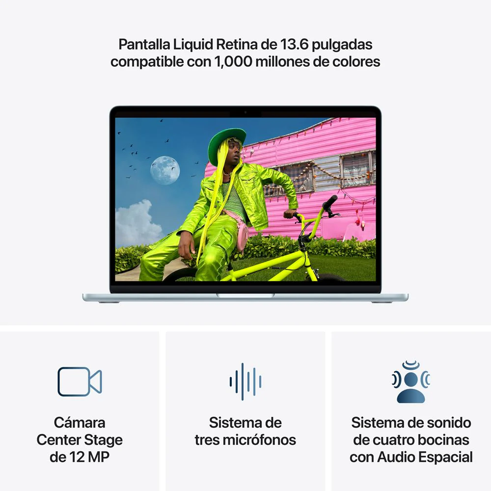 MacBook Air de 13 pulgadas: Chip M5 de Apple con CPU de 10 núcleos y GPU de 10 núcleos, 1 TB SSD - Azul cielo - Image 5