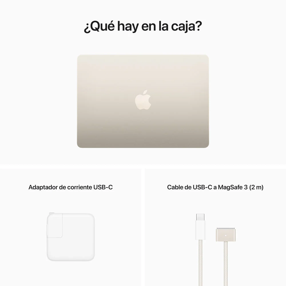 MacBook Air de 13 pulgadas: Chip M2 de Apple con CPU de ocho núcleos y GPU de diez núcleos, 512 GB SSD - Blanco estrella - Image 11