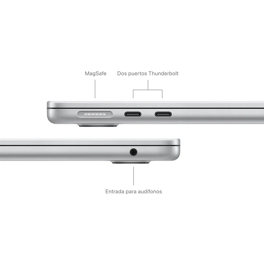MacBook Air de 13 pulgadas: Chip M3 de Apple con CPU de 8 núcleos y GPU de 8 núcleos, 256 GB SSD - Plata - Image 7