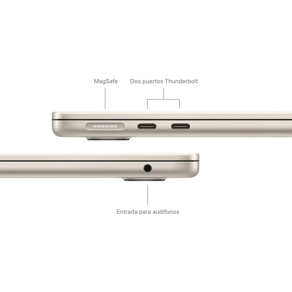MacBook Air de 13 pulgadas: Chip M3 de Apple con CPU de 8 núcleos y GPU de 10 núcleos, 512 GB SSD - Blanco estrella - Image 7