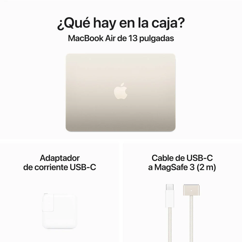 MacBook Air de 13 pulgadas: Chip M3 de Apple con CPU de 8 núcleos y GPU de 10 núcleos, 512 GB SSD - Blanco estrella - Image 9