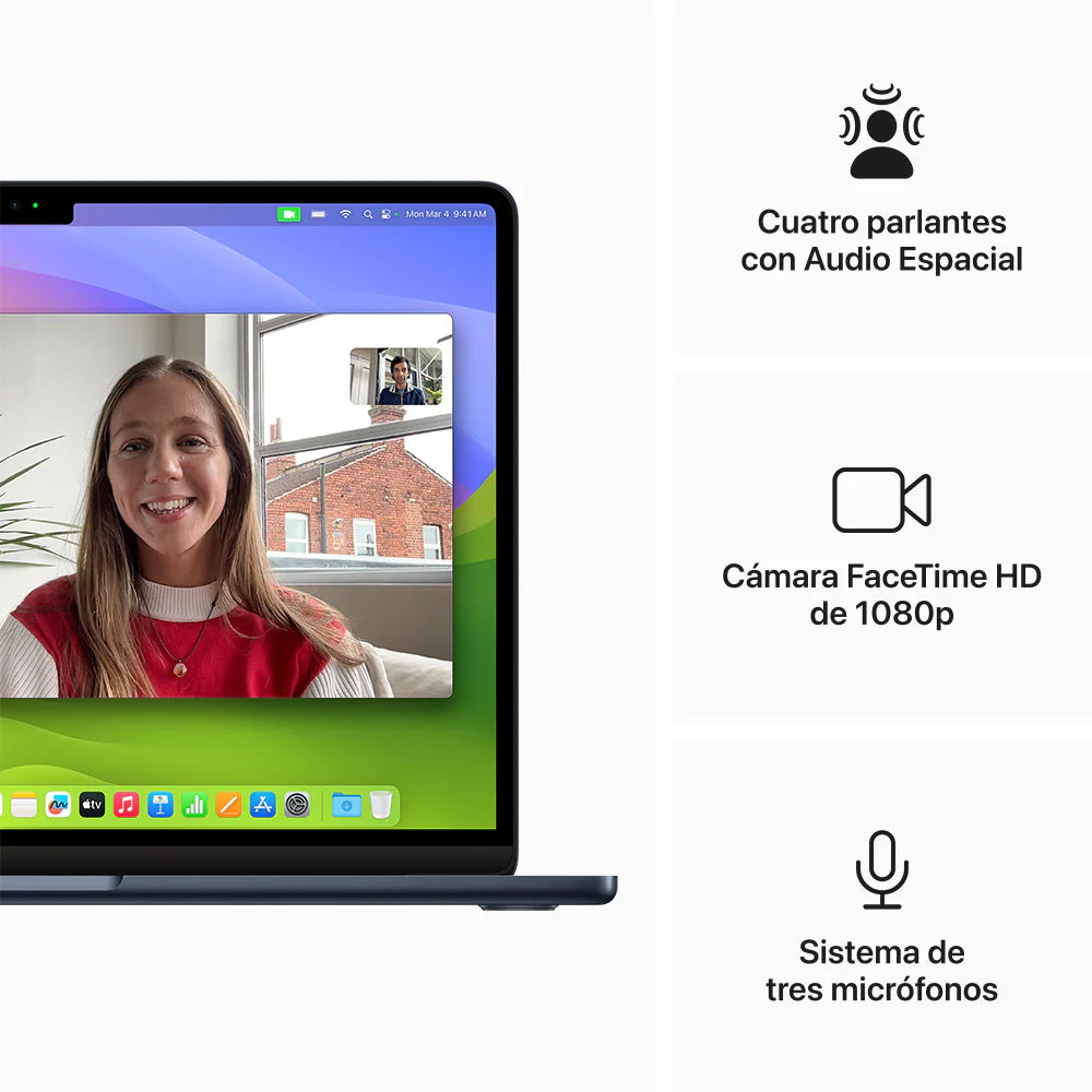 MacBook Air de 13 pulgadas: Chip M3 de Apple con CPU de 8 núcleos y GPU de 8 núcleos, 256 GB SSD - Azul medianoche - Image 6