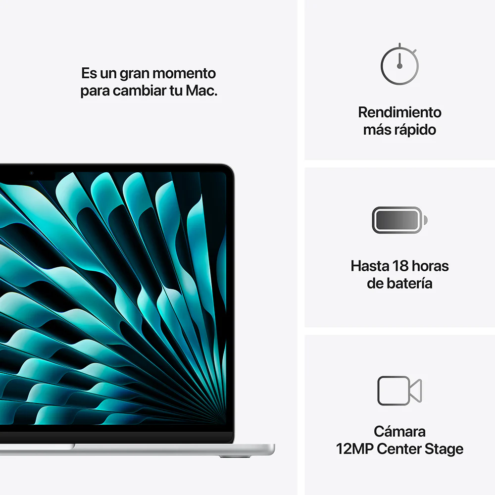 MacBook Air de 13 pulgadas: Chip M4 de Apple con CPU de 10 núcleos y GPU de 8 núcleos, 256 GB SSD - Plata - Image 10