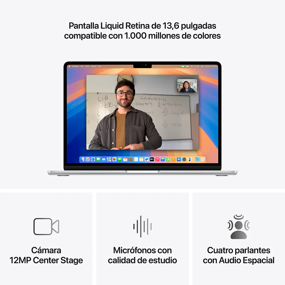 MacBook Air de 13 pulgadas: Chip M4 de Apple con CPU de 10 núcleos y GPU de 10 núcleos, 512 GB SSD - Plata - Image 5
