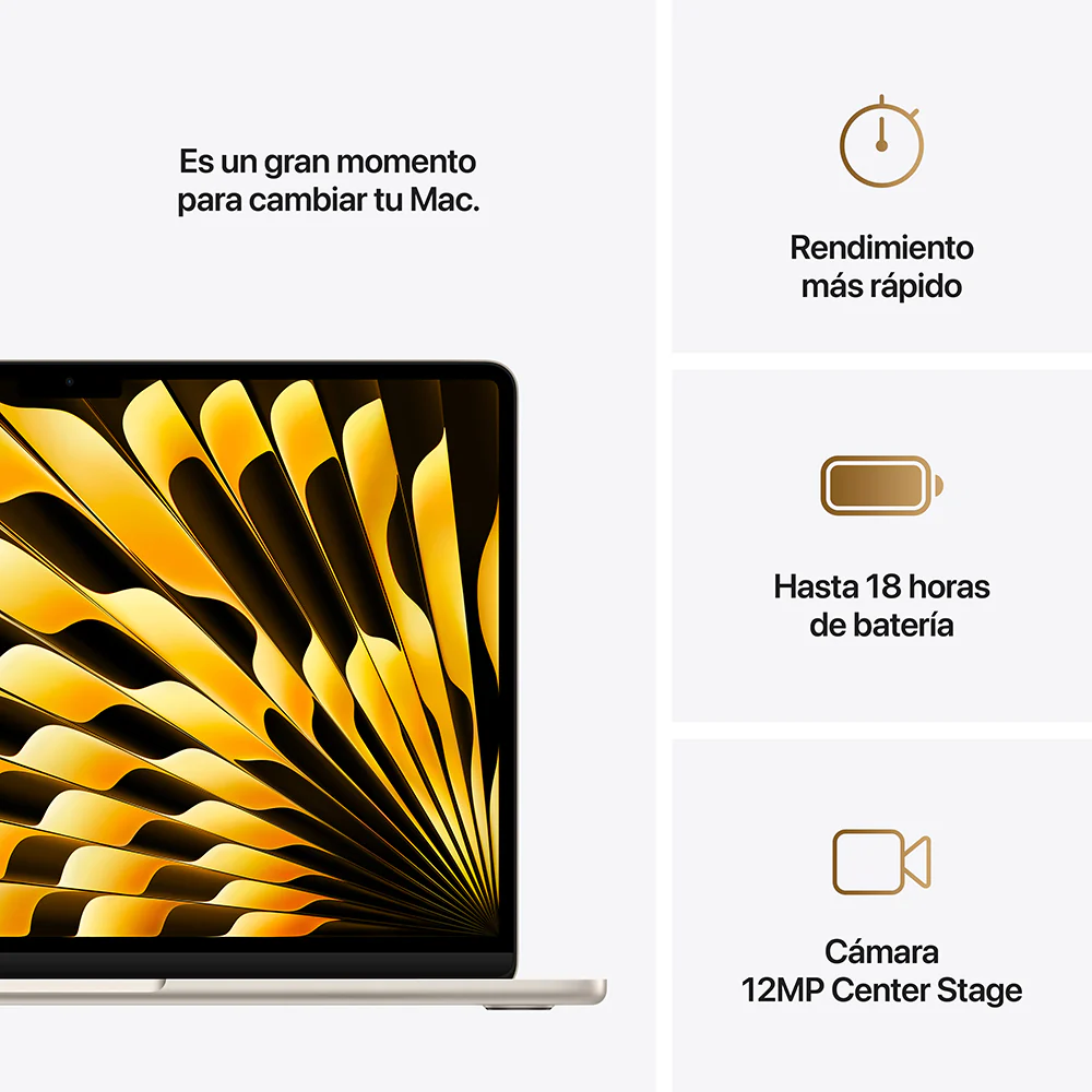 MacBook Air de 13 pulgadas: Chip M4 de Apple con CPU de 10 núcleos y GPU de 8 núcleos, 256 GB SSD - Blanco estrella - Image 10