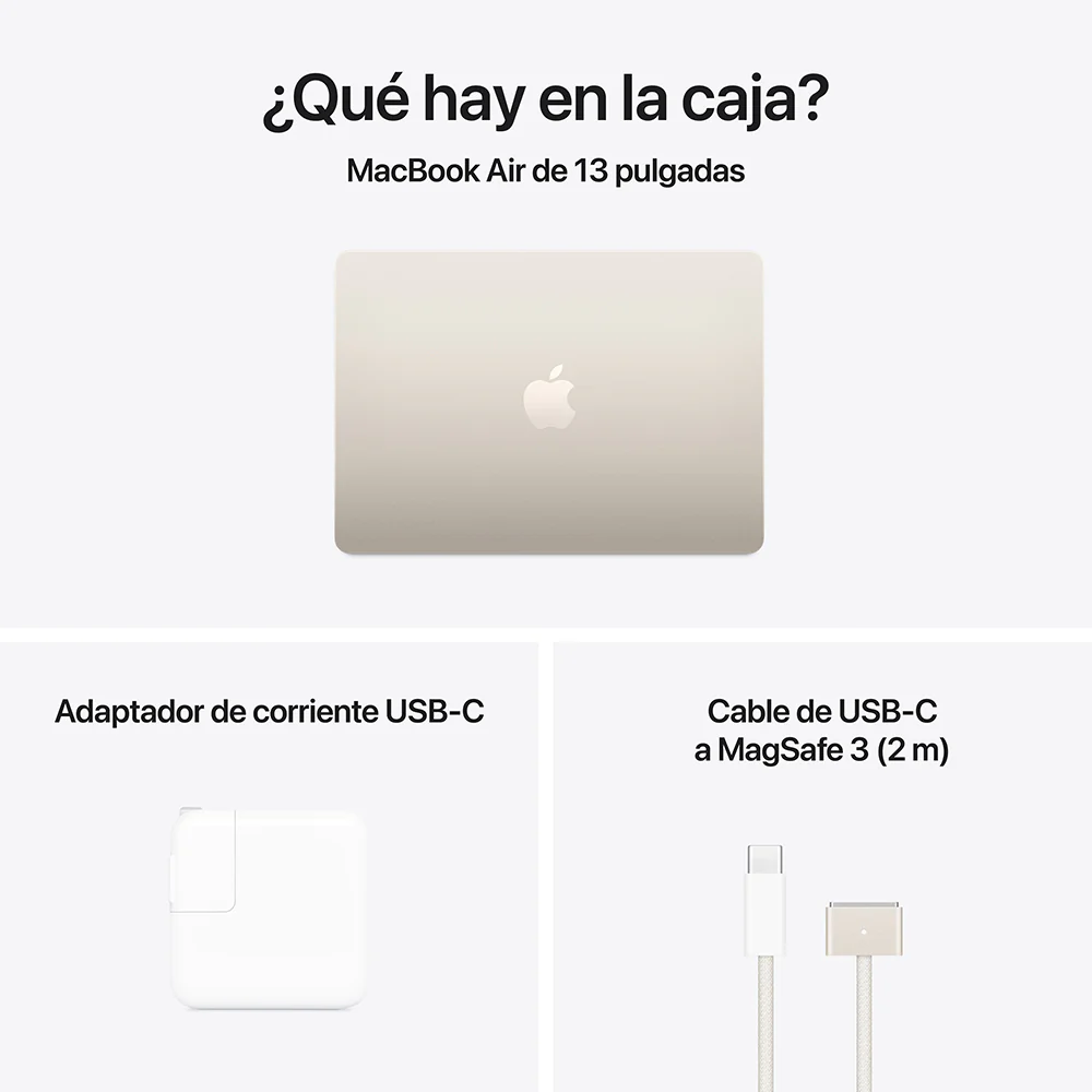 MacBook Air de 13 pulgadas: Chip M4 de Apple con CPU de 10 núcleos y GPU de 8 núcleos, 256 GB SSD - Blanco estrella - Image 11