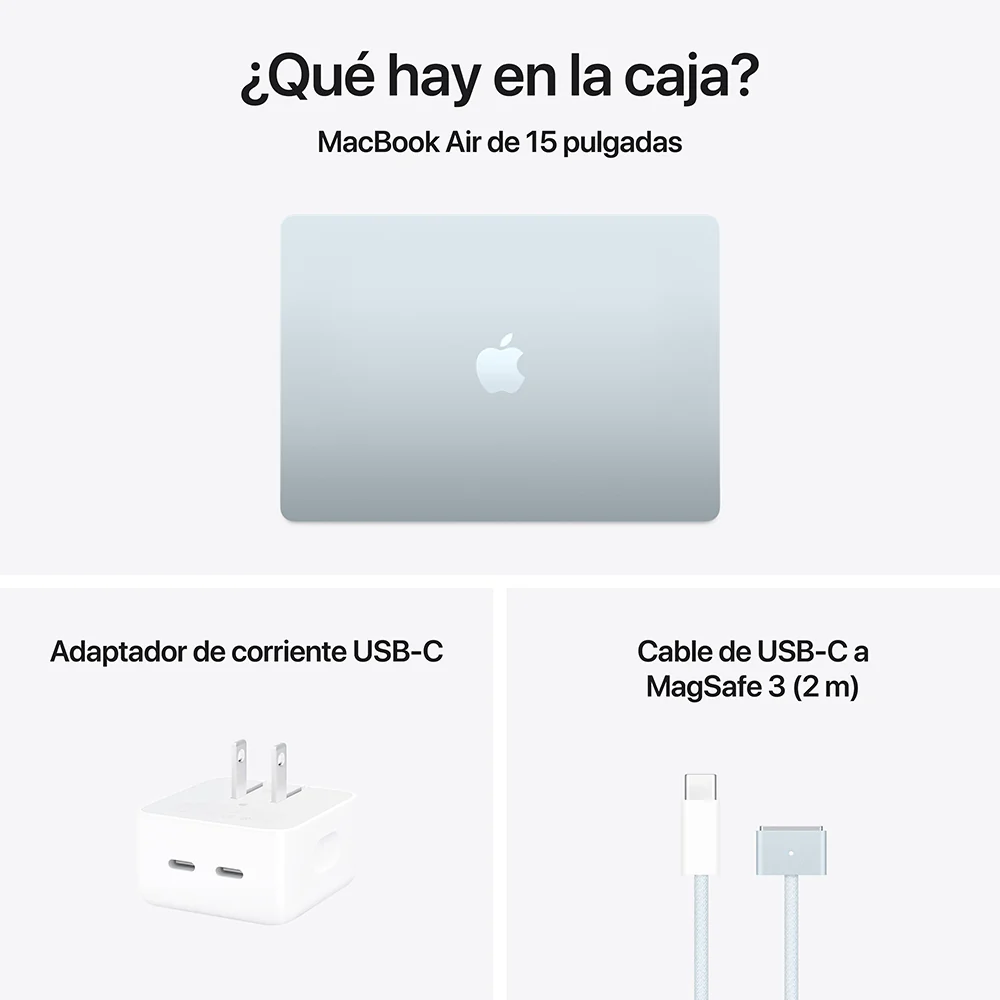 MacBook Air de 15 pulgadas: Chip M4 de Apple con CPU de 10 núcleos y GPU de 10 núcleos, 512 GB SSD - Azul cielo - Image 11