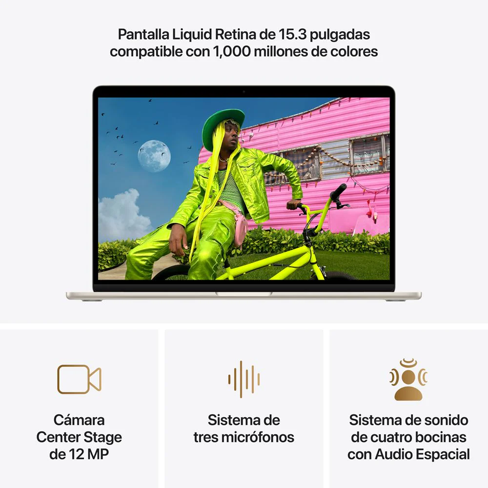 MacBook Air de 15 pulgadas: Chip M5 de Apple con CPU de 10 núcleos y GPU de 10 núcleos, 1 TB SSD - Blanco estelar - Image 5