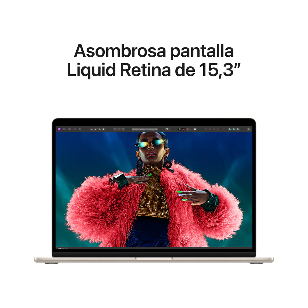 MacBook Air de 15 pulgadas: Chip M3 de Apple con CPU de 8 núcleos y GPU de 10 núcleos, 256 GB SSD - Blanco estrella - Image 5