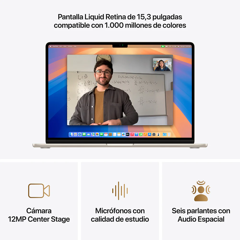 MacBook Air de 15 pulgadas: Chip M4 de Apple con CPU de 10 núcleos y GPU de 10 núcleos, 256 GB SSD - Blanco estrella - Image 5