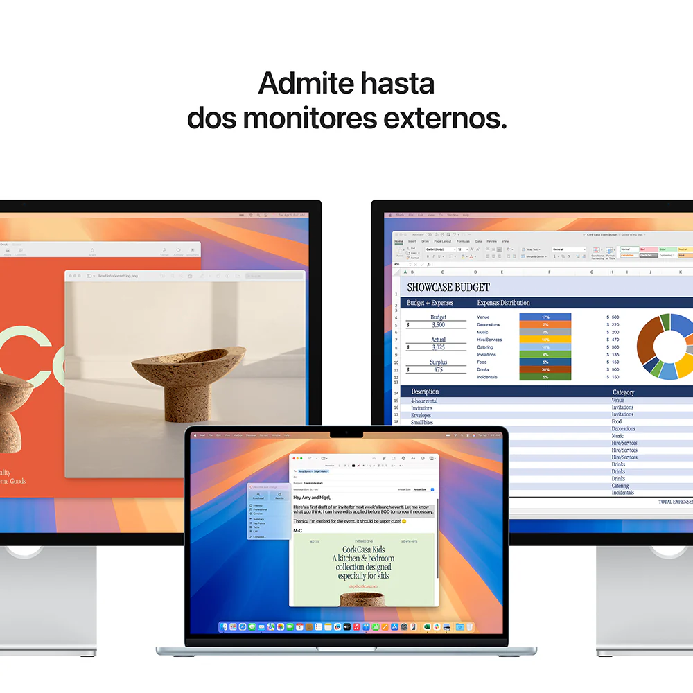 MacBook Air de 15 pulgadas: Chip M4 de Apple con CPU de 10 núcleos y GPU de 10 núcleos, 256 GB SSD - Blanco estrella - Image 9