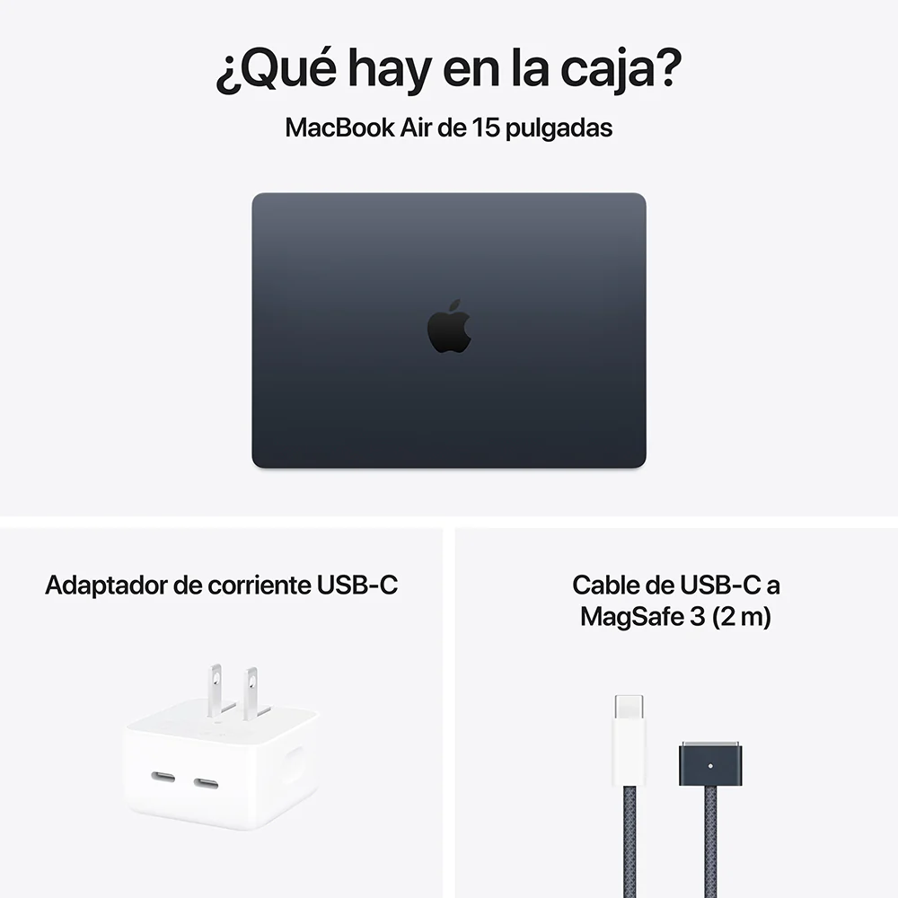 MacBook Air de 15 pulgadas: Chip M4 de Apple con CPU de 10 núcleos y GPU de 10 núcleos, 256 GB SSD - Azul medianoche - Image 11