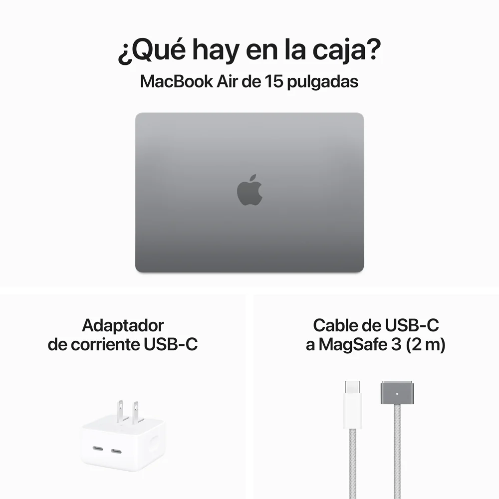 MacBook Air de 15 pulgadas: Chip M3 de Apple con CPU de 8 núcleos y GPU de 10 núcleos, 512 GB SSD - Gris espacial - Image 9