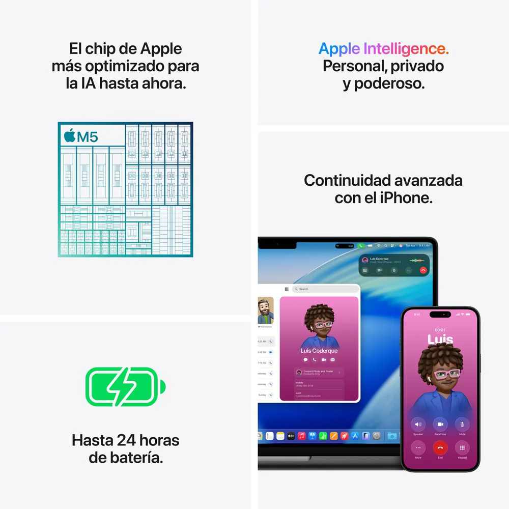 MacBook Pro de 14 pulgadas: Chip M5 de Apple con CPU de 10 núcleos y GPU de 10 núcleos, 512 GB SSD - Color plata - Image 8