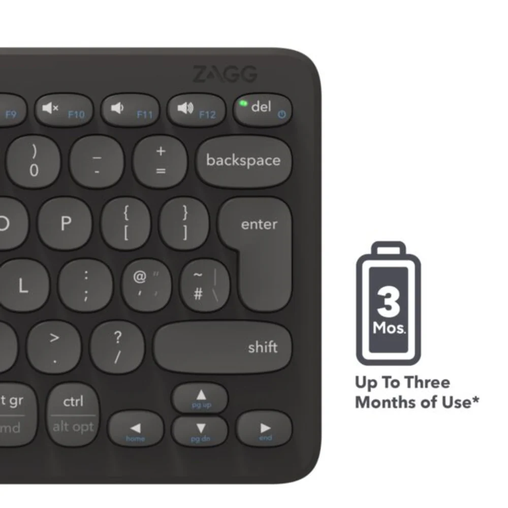 Teclado de Escritorio ZAGG de 12 de Carga Inalámbrica - Negro - Image 9