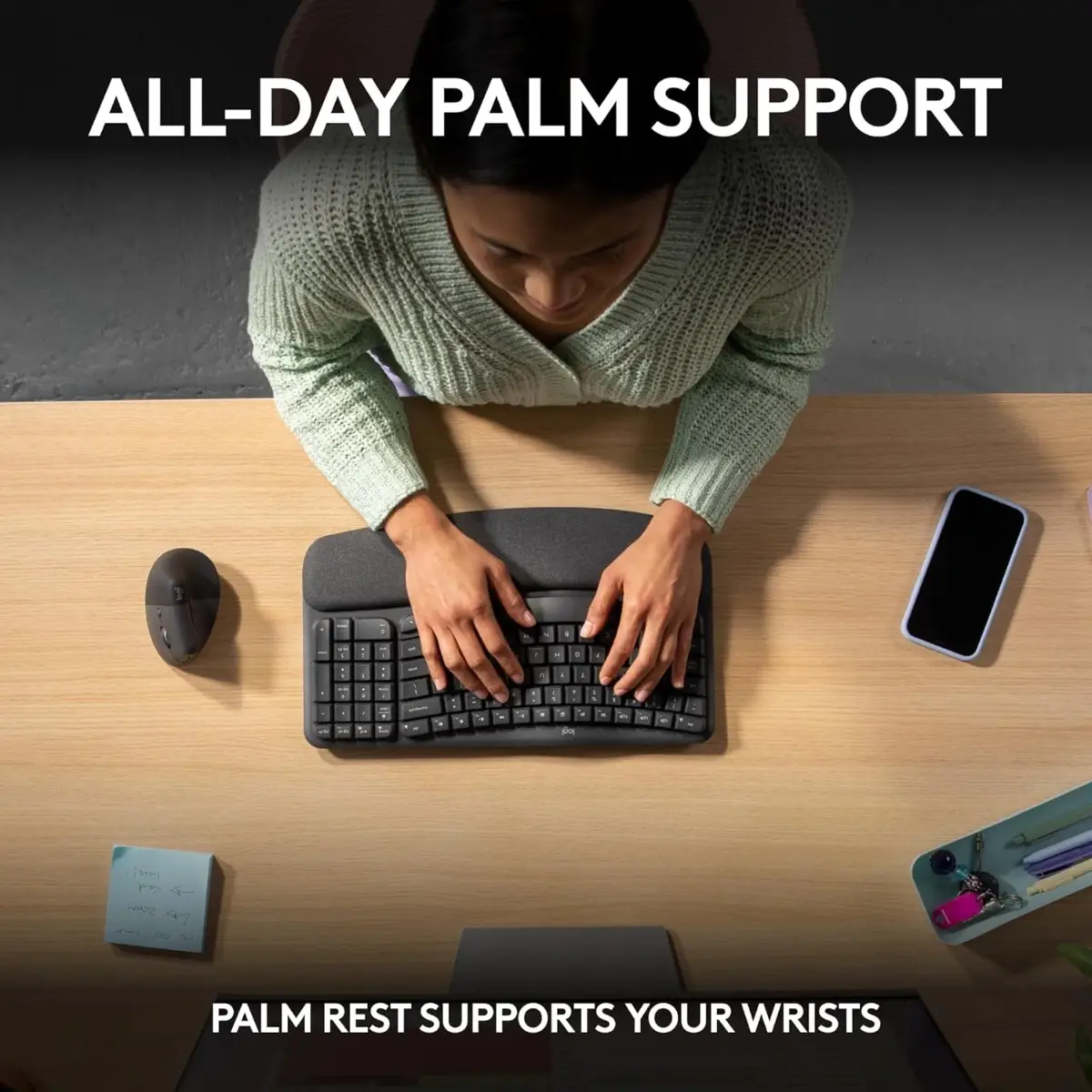 Teclado inalámbrico ergonómico Logitech - Inglés - Grafito - Image 5