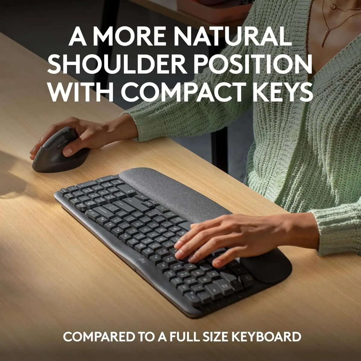 Teclado inalámbrico ergonómico Logitech - Inglés - Grafito - Image 6